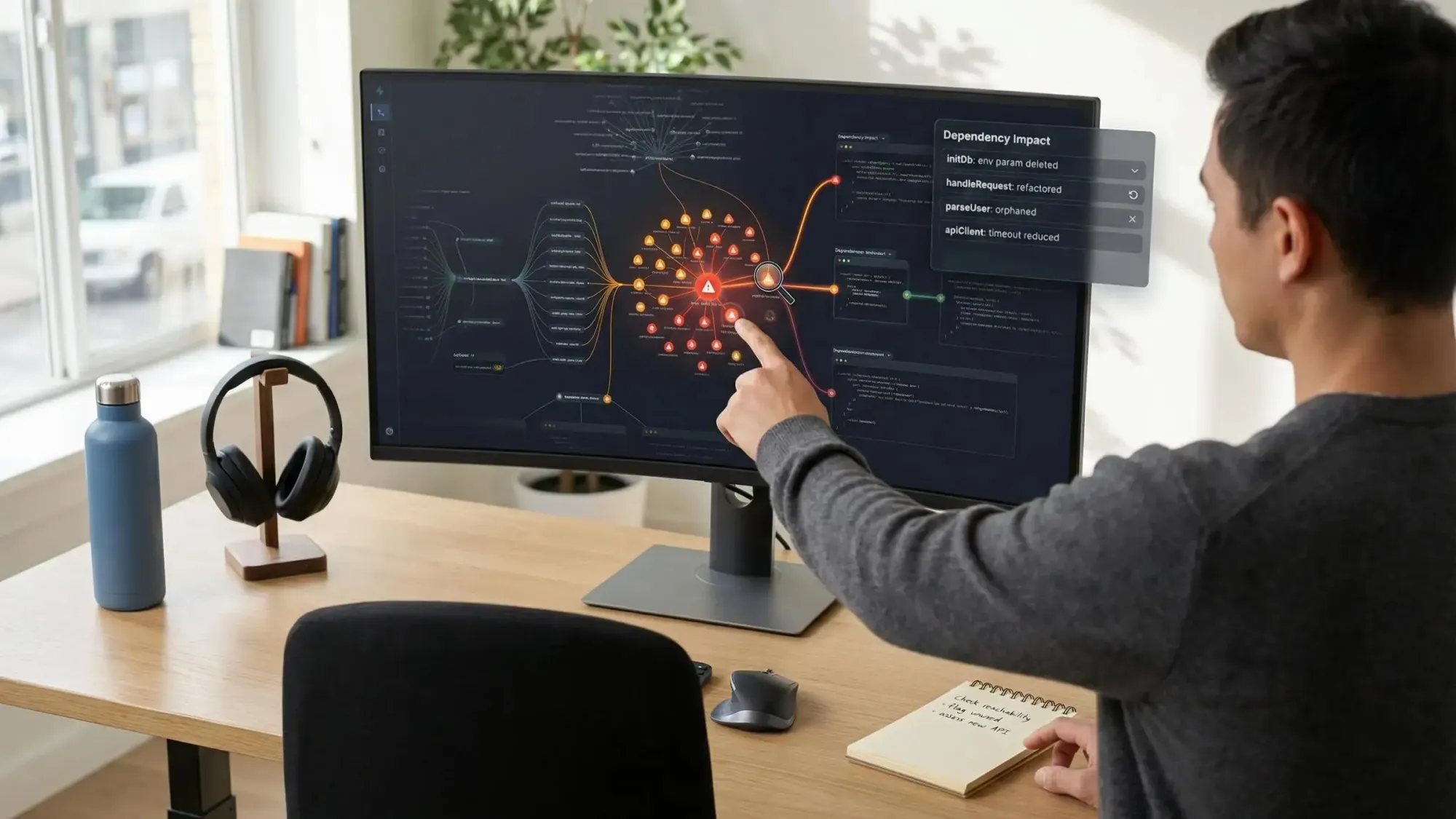 Visual codebase graph for AI coding showing connected modules and workflows