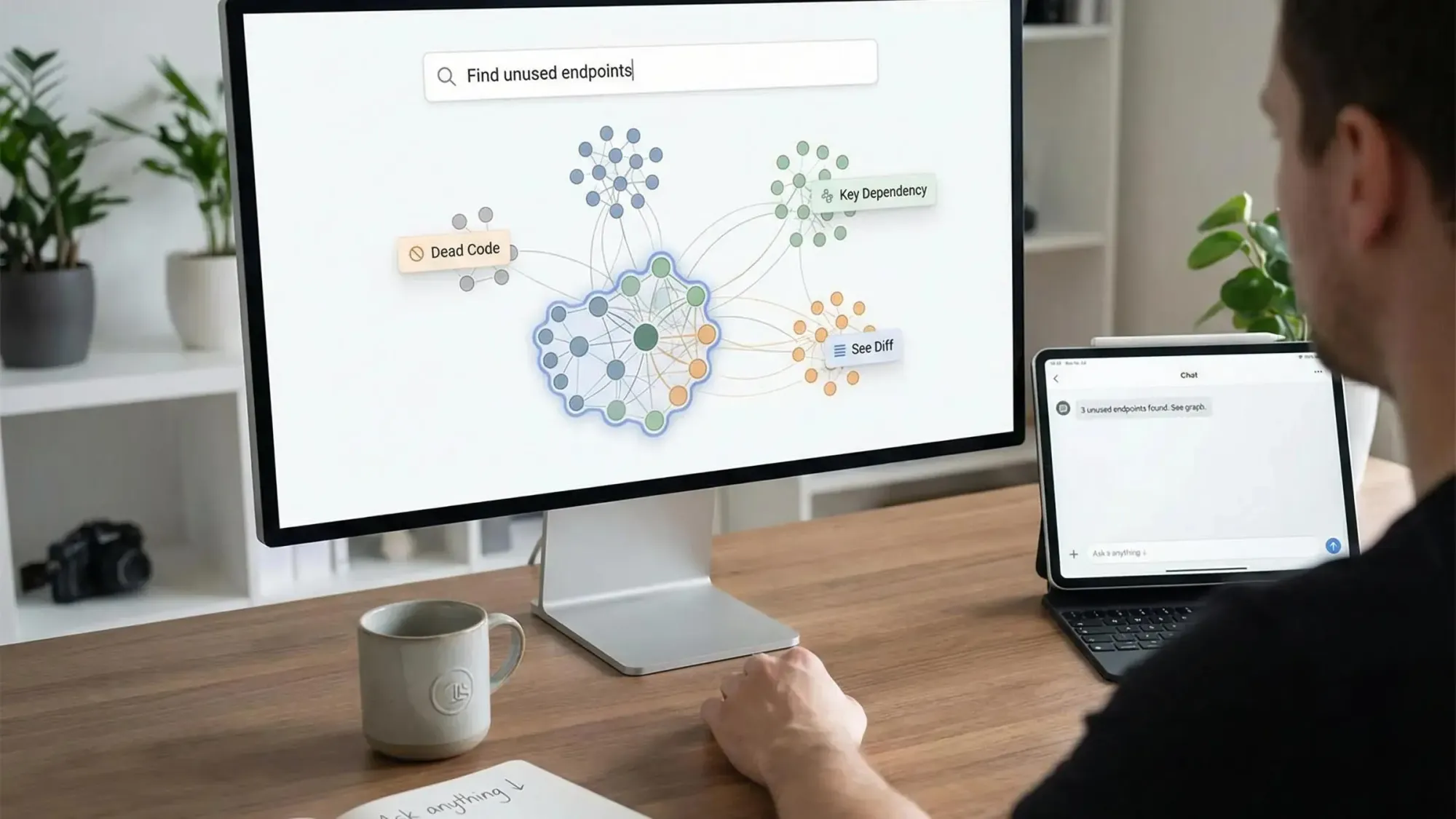 Codebase knowledge graph mcp visual illustrating agentic development transformation concepts