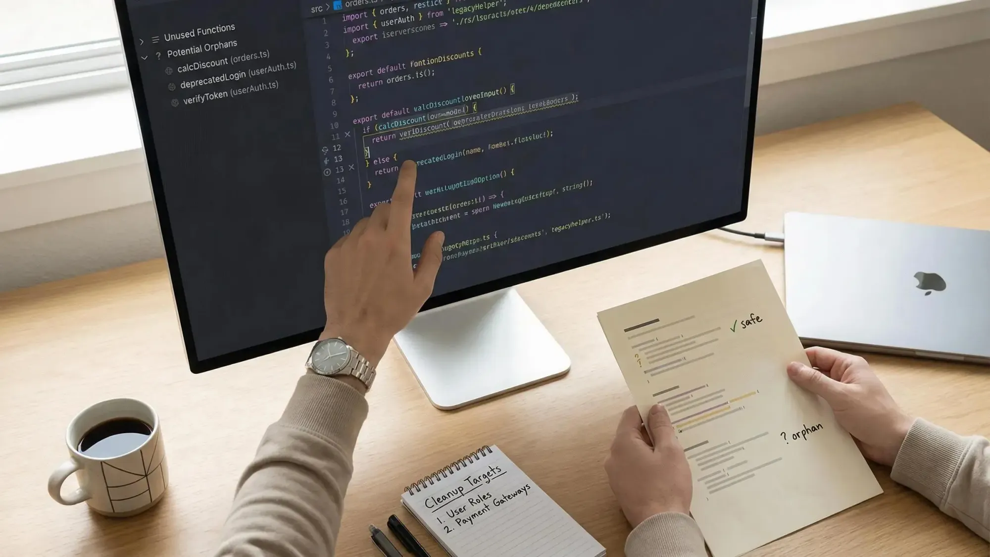Find unused code in TypeScript project with analysis tools highlighting obsolete functions and files
