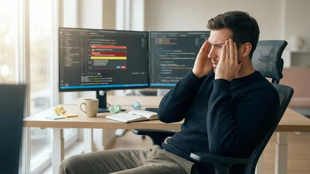 AI refactoring breaks other code illustration showing broken chains between software modules