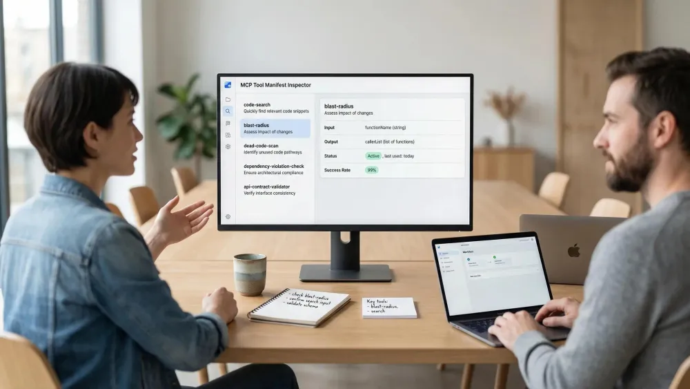 Diagram illustrating how an mcp server for code understanding processes and analyzes source code