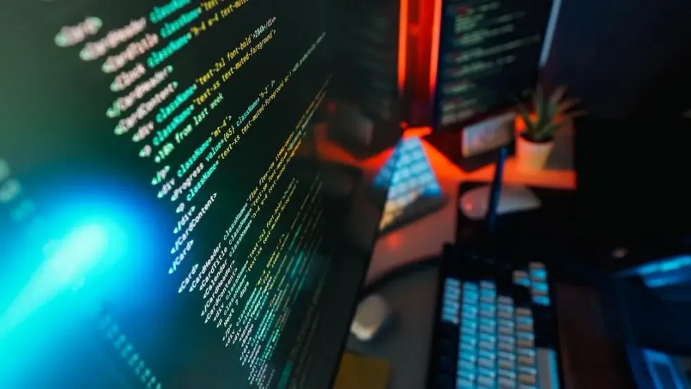 Futuristic workspace with code on screen representing best mcp servers for developers 2026