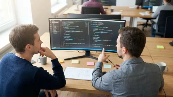 AI creates duplicate code with highlighted error messages on a computer screen