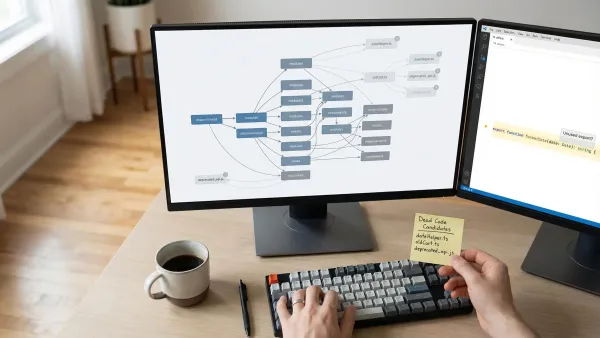 Dashboard showing tools and metrics to find unused code in TypeScript project efficiently