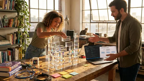 Visual knowledge graph for code explained with connected nodes and programming symbols